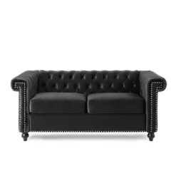 Brinkhaven Modern Glam Tufted Velvet Loveseat With Nailhead Trim - Christopher Knight Home 18 Brinkhaven Modern Glam Tufted Velvet Loveseat With Nailhead Trim - Christopher Knight Home -Baxton Studio Shop GUEST 931465da fe47 42fe 9be8 4ce9dca19648