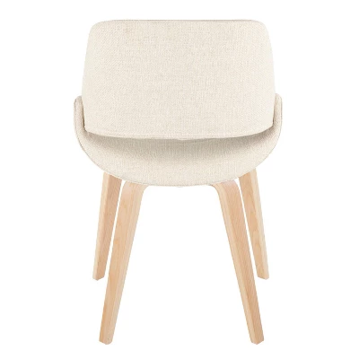 LumiSource Set Of 2 Fabrico Dining Chairs Natural/Cream : Upholstered, Wood Frame, Foam Filled, Contemporary Style 4 LumiSource Set Of 2 Fabrico Dining Chairs Natural/Cream : Upholstered, Wood Frame, Foam Filled, Contemporary Style - Image 4