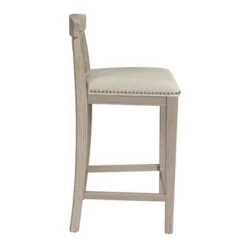 Set Of 2 26" Bayview NonSwivel Counter Height Barstool White/Silver - Hillsdale Furniture -Baxton Studio Shop GUEST 93b0a138 63bf 4b15 bfb8 b96dbea7d505