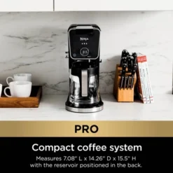 Ninja DualBrew Pro Specialty Coffee System, Single-Serve, Pod, And 12-Cup Drip Coffee Maker - CFP301: Coffee Machine With Frother, 60 Oz Capacity -Baxton Studio Shop GUEST 93d19a0e 788f 4502 9ab1 51d67805ecbe