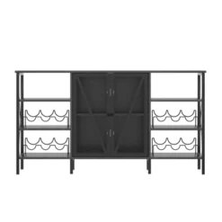 55.12" Farmhouse Wine Bar Cabinet With Wine Rack And Glass Holder, Rustic Coffee Bar ,Metal Sideboard And Liquor Table Cabinet 12 55.12" Farmhouse Wine Bar Cabinet With Wine Rack And Glass Holder, Rustic Coffee Bar ,Metal Sideboard And Liquor Table Cabinet -Baxton Studio Shop GUEST 93f6445d 39b9 489f 8d9b ecb1c0b9e4ff