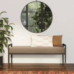 Modern Metal Faux Shearling Bench - HomePop -Baxton Studio Shop GUEST 93fc6237 068c 4316 979f a82a4666b84e