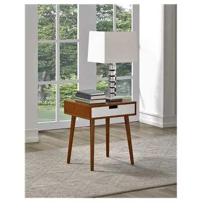 Legacy Decor Hardwood End Side Table Nightstand With Drawer 3 Legacy Decor Hardwood End Side Table Nightstand With Drawer - Image 3