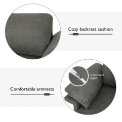 Costway Modern Linen Fabric Accent Armchair Upholstered Single Sofa W/ Metal Legs Grey 14 Costway Modern Linen Fabric Accent Armchair Upholstered Single Sofa W/ Metal Legs Grey -Baxton Studio Shop GUEST 94691f4f c0d1 4abd 9ac8 cc7388b508a1