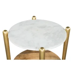 Melrose Side Table White/Gold - ZM Home -Baxton Studio Shop GUEST 94862b9d 2778 47e6 b176 a8ca46e8ab96