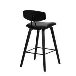 25.5" Fox Faux Leather Wood Counter Height Barstool - Armen Living -Baxton Studio Shop GUEST 9494f30c eecf 4796 9764 c220e8f4b7df