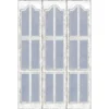 6" Double Sided Shutters Canvas Room Divider Blue - Oriental Furniture