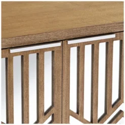 55 Downing Street Mason 33 3/4 Wide Oak Wood And Mirrored 2-Door Cabinet -Baxton Studio Shop GUEST 95091cec 0cf7 49e9 b58c 2cf6c3c737c4