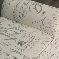 HOMCOM 41" Ottoman Bench, Modern Linen Armed Entryway Bench, Signature Print With Cream White Parchment Background -Baxton Studio Shop GUEST 9544c2a5 e906 43c4 b841 4bc153db50ce