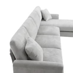 5-Seat L-Shaped Chenille Oversized Sectional Sofa Set With 2 Free Pillows, 4W-ModernLuxe -Baxton Studio Shop GUEST 9560d849 3df5 4159 a7eb f7e9644e5311