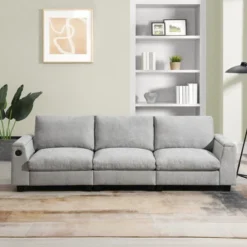 YOOCOZZ Sectional Sofa With Drop-Down Table, Cup Holders, Bluetooth Speakers, Hidden Armrest Storage And USB Charger -Baxton Studio Shop GUEST 956f6fef f319 4fc9 9cf3 3add71513154
