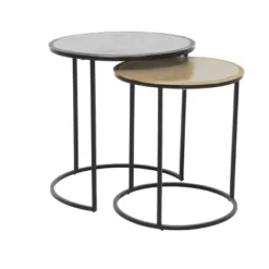 2pc Industrial Aluminum Accent Tables Black - Olivia & May -Baxton Studio Shop GUEST 9587c08e bb03 4cec b144 5e535faa7355