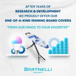 Bartnelli Cotton 54"x15" Ironing Board Cover, Scorch-Resistant, Park & Turbo Zone, Floral Blue -Baxton Studio Shop GUEST 95aa18fc 2dc7 417a 99fe 67953a9150b1