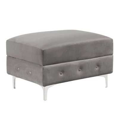 HOMES: Inside + Out Elmhurst U Shaped Deep Button Tufted Sectional With Ottoman Gray : Modular, Transitional Style Sofa 6 HOMES: Inside + Out Elmhurst U Shaped Deep Button Tufted Sectional With Ottoman Gray : Modular, Transitional Style Sofa - Image 6