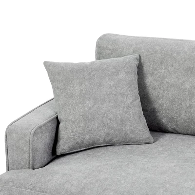 80.7" Modern Upholstered Loveseat Sofa With Metal Legs And 2 Pillows-ModernLuxe 9 80.7" Modern Upholstered Loveseat Sofa With Metal Legs And 2 Pillows-ModernLuxe - Image 9