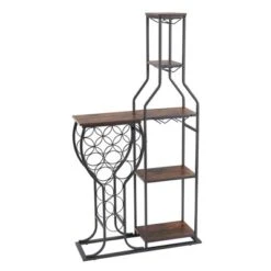 5 Tier Freestanding Wine Rack,Wine Bottle Holder,Wine Storage Organizer With Hanging Wine Glass Holder,Wine Display Rack For Bar Kitchen Living Room -Baxton Studio Shop GUEST 966033cd 5171 444e b835 763c5783200c