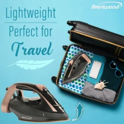 Brentwood MPI-69BKRG Nonstick Ceramic Steam Iron, Black And Rose Gold -Baxton Studio Shop GUEST 96cc32bc b34d 4c0e bbb4 903e94d23fce