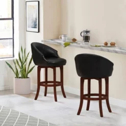 30" Dartford Swivel Barstool Brown/Black - Hillsdale Furniture -Baxton Studio Shop GUEST 96d9e6a0 76a9 4f68 b2ad 1fa1e7ade722