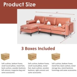Costway Modular Extra-Large 4 Seat Sectional Sofa With Reversible Chaise & 2 USB Ports 13 Costway Modular Extra-Large 4 Seat Sectional Sofa With Reversible Chaise & 2 USB Ports -Baxton Studio Shop GUEST 96df8234 4536 47c6 86b1 92ef2c035c80