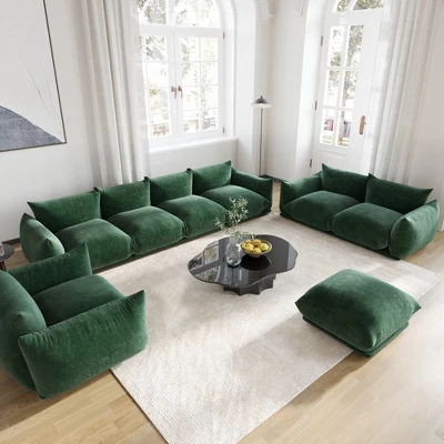 Modular Sectional Sofa,Chenilleyarn Minimalist Sofa Couch,Convertible Sofa Set Wide Seat Living Room Sofa Sets 10 Modular Sectional Sofa,Chenilleyarn Minimalist Sofa Couch,Convertible Sofa Set Wide Seat Living Room Sofa Sets - Image 10