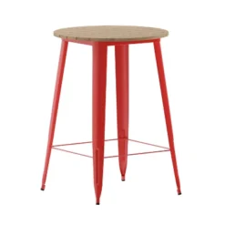 Flash Furniture Declan Commercial Indoor/Outdoor Bar Top Table, 30" Round All Weather Poly Resin Top With Steel Base -Baxton Studio Shop GUEST 97092c0c ca2f 4568 8643 b51199b31e73