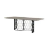 Rectangular Solange Concrete/Metal Dining Table Gray - Armen Living