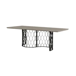Rectangular Solange Concrete/Metal Dining Table Gray - Armen Living