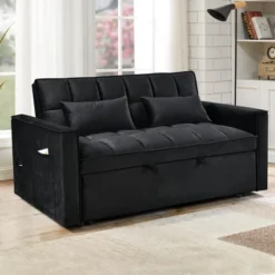 NicBex Convertible Sofa Bed Loveseat Couch With Pull Out Bed & Reclining Backrest,Upholstered Futon Sofa For Living Room,Bedroom