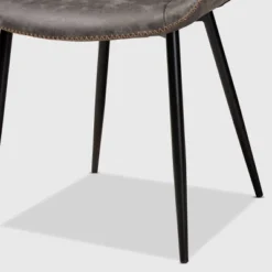 Set Of 2 Loire Faux Leather Upholstered Dining Chair Gray/Black - Baxton Studio -Baxton Studio Shop GUEST 974ca2d0 50c3 4933 bda8 ce5cbb56c1e8