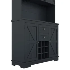 Gulches Timeless Multi Functional Coffee And Wine Bar Cabinet Open Shelves, 9 Grid Bottle Holders, 6 Hooks And Durable Build -Baxton Studio Shop GUEST 975ff7a6 0018 4f16 a8d0 bbaf76062dc0
