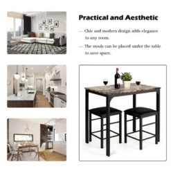 Costway 3 PCS Counter Height Dining Set Faux Marble Table 2 Chairs Kitchen Bar Furniture -Baxton Studio Shop GUEST 97b02f9d f9ed 42fa a457 9ff50f3ffbf3