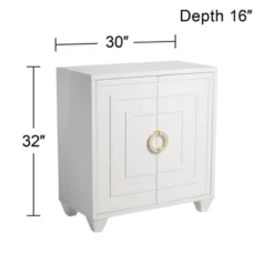 55 Downing Street Bertolli 30" Wide White 2-Door Modern Luxe Accent Cabinet -Baxton Studio Shop GUEST 97caaea0 5616 4442 b27d aa62c2275845