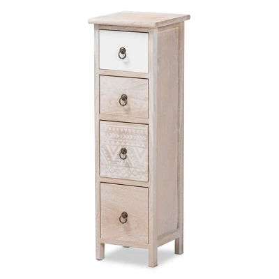 Seanna Wood 4 Drawer Storage Unit Light Brown - Baxton Studio 2 Seanna Wood 4 Drawer Storage Unit Light Brown - Baxton Studio - Image 2