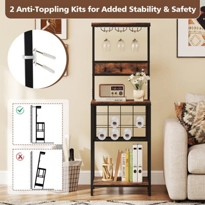 MOEPISY Freestanding Wine Rack Floor With Glass Racks 9 MOEPISY Freestanding Wine Rack Floor With Glass Racks - Image 9