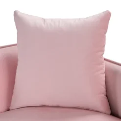 Velvet Upholstered Sofa With Armrest Pockets, 2 Pillows And Golden Metal Legs-ModernLuxe 24 Velvet Upholstered Sofa With Armrest Pockets, 2 Pillows And Golden Metal Legs-ModernLuxe -Baxton Studio Shop GUEST 9854d50f c779 4b32 b619 167690004558