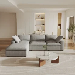 WJShome 4Piece Sectional Sofa Couch,120.45" Down Filled Cloud Modular Couch With Storage Ottoman 22 WJShome 4Piece Sectional Sofa Couch,120.45" Down Filled Cloud Modular Couch With Storage Ottoman -Baxton Studio Shop GUEST 9888f924 e491 4556 af89 aadb0bb30de0