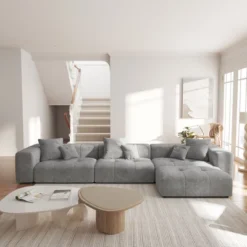 WJShome 144" Sectional Couches For Living Room, L Shaped Couch Modular Sectional Sofa, 3 Seater With Ottoman For Apartment -Baxton Studio Shop GUEST 99062d91 72a8 42c9 a0ac 096765d12dc7