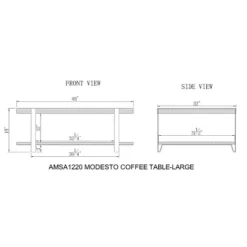 48" Modesto Solid Wood & Metal Coffee Table: Rustic, Shelf Storage - Alaterre Furniture -Baxton Studio Shop GUEST 995de967 aaa4 4de3 9061 e28c99816fdb