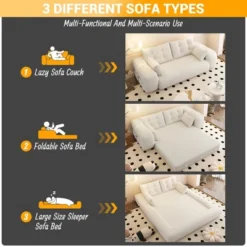 TIRAMISUBEST 3-in-1 Lazy Sofa Bed, Multi-Functional Folding Sleeper Sofa, Teddy Fabric Foam-Filled Floor Loveseat -Baxton Studio Shop GUEST 999a3219 bf4f 4dfa bb21 2f6f66a0c1c3