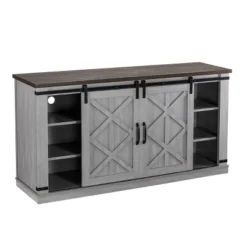 58" TV Stand For TVs Up To 65" Gray - Home Essentials -Baxton Studio Shop GUEST 99a5bc35 a1c3 43e0 9771 196b2af69d7b