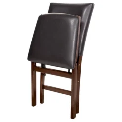 Set Of 2 Parson's Folding Chair Espresso/Bonded - Stakmore