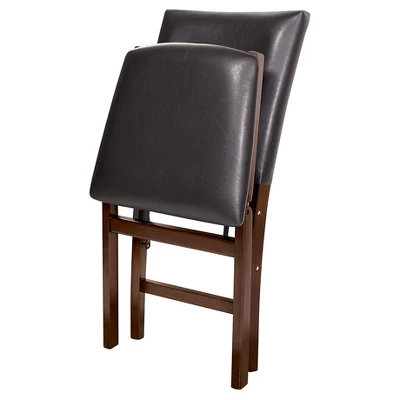 Set Of 2 Parson's Folding Chair Espresso/Bonded - Stakmore 1 Set Of 2 Parson's Folding Chair Espresso/Bonded - Stakmore
