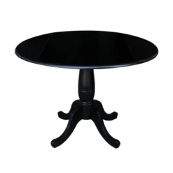 Davidson Round Dual Drop Leaf Pedestal Table Black - International Concepts -Baxton Studio Shop GUEST 9a203637 4a6f 44b0 bf90 39f1986647b0