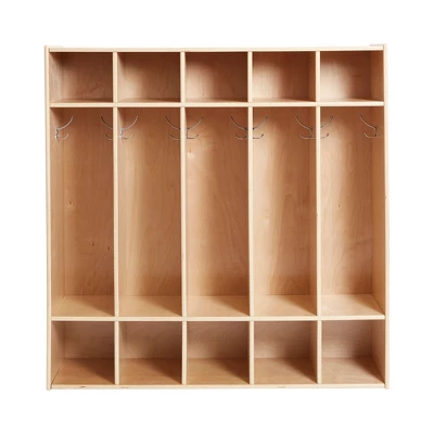 ECR4Kids Streamline 5-Section Coat Locker, Classroom Furniture, Natural 3 ECR4Kids Streamline 5-Section Coat Locker, Classroom Furniture, Natural - Image 3