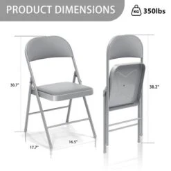 SUGIFT 6 Pack Folding Chairs With Padded Seats, Gray -Baxton Studio Shop GUEST 9a5131e5 f6a2 4b41 a745 d26d30e0dfea