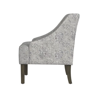 Classic Swoop Arm Chair Artistic Floral Print Linen - HomePop 2 Classic Swoop Arm Chair Artistic Floral Print Linen - HomePop - Image 2