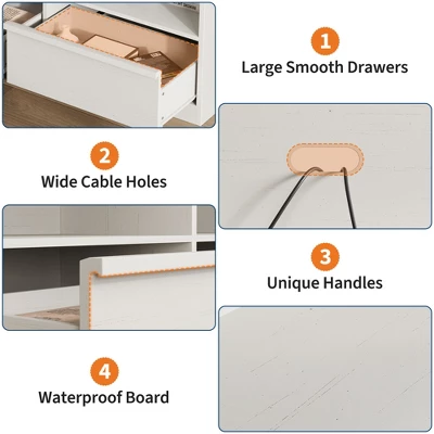 70 Inch TV Stand For 80" TVs, Mid Century Modern Entertainment Center With Storage Drawer & Open Shelves 13 70 Inch TV Stand For 80" TVs, Mid Century Modern Entertainment Center With Storage Drawer & Open Shelves - Image 13