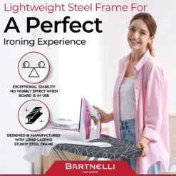 Bartnelli Full Size Ironing Board, 43x13, Adjustable Height, 4-Layer Pad -Baxton Studio Shop GUEST 9ac688d9 16a0 4608 9bbd 789f7b91c960