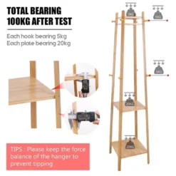 Artloge 3 Tier Free Standing Garment Organizer Natural Bamboo Coat Rack Corner Tall Garment Rack With 8 Hooks For Bedroom Living Room Entryway 11 Artloge 3 Tier Free Standing Garment Organizer Natural Bamboo Coat Rack Corner Tall Garment Rack With 8 Hooks For Bedroom Living Room Entryway -Baxton Studio Shop GUEST 9acd8fcb b995 4fa7 85ae 8969153250ff
