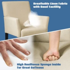 Costway Executive Guest Chair Accent Chair Arm Chair W/Rubber Wood Legs -Baxton Studio Shop GUEST 9aeb7652 1aa9 4ece 9432 e8d6d7aca7e3